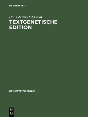 cover image of Textgenetische Edition